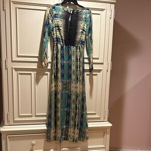 Sheer Multicolor Maxi Dress/ Cover-up